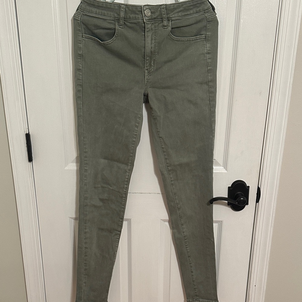 American Eagle Outfitters Women's Green Skinny Jeans